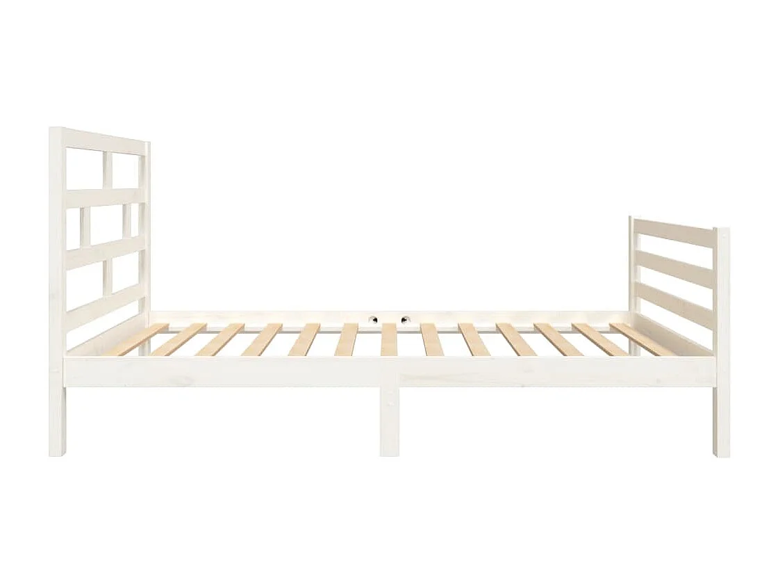 Lit simple | Lit adulte, enfant | Cadre de lit blanc bois massif 90x200 cm
