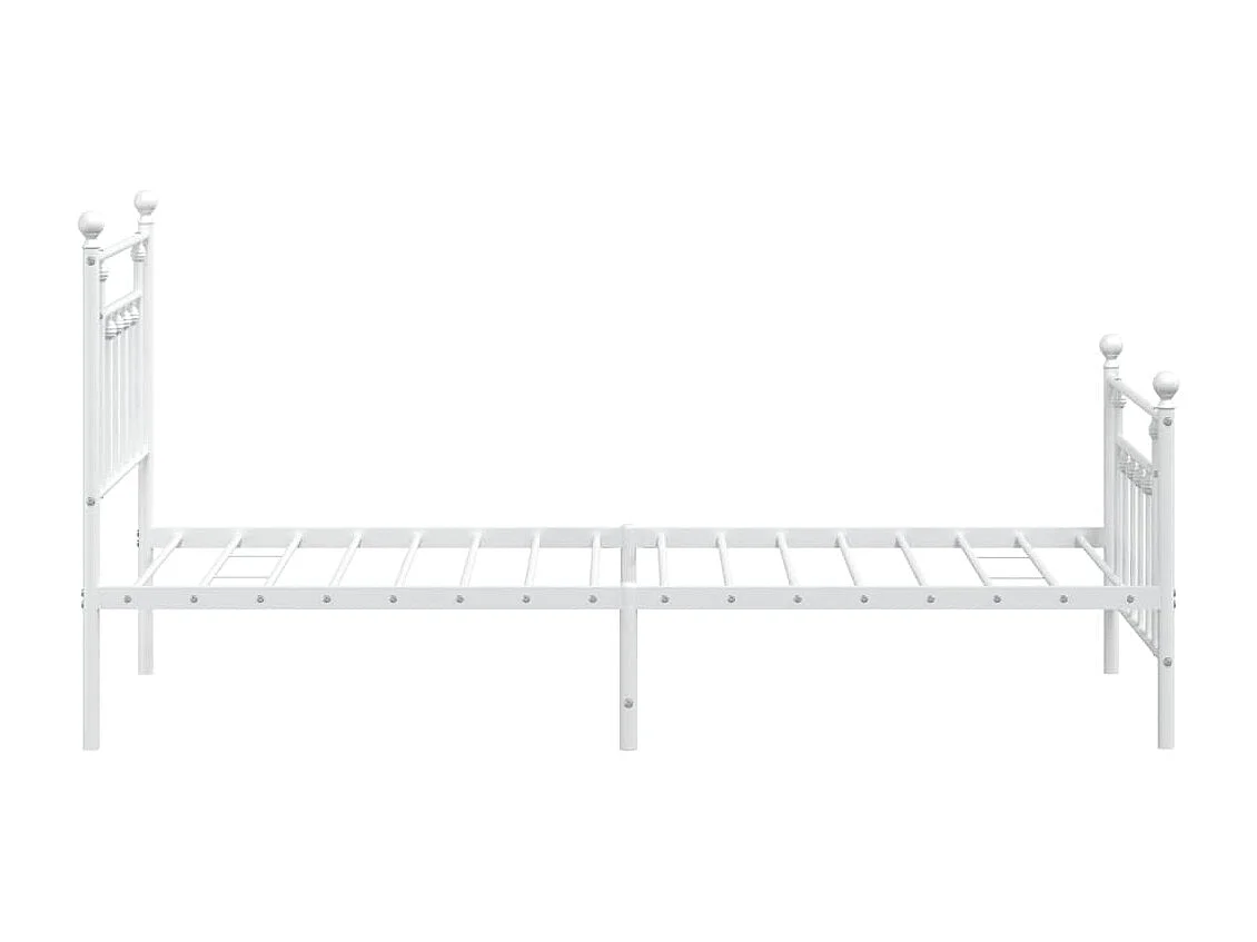 Lit simple | Lit adulte, enfant | Cadre de lit métal avec pied de lit blanc 90x200cm