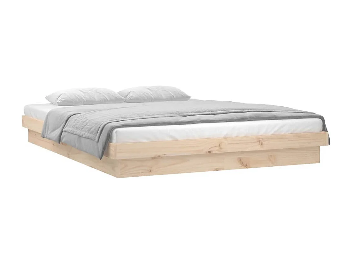 Lit simple | Lit adulte, enfant | Cadre de lit à LED bois massif 120x190 cm