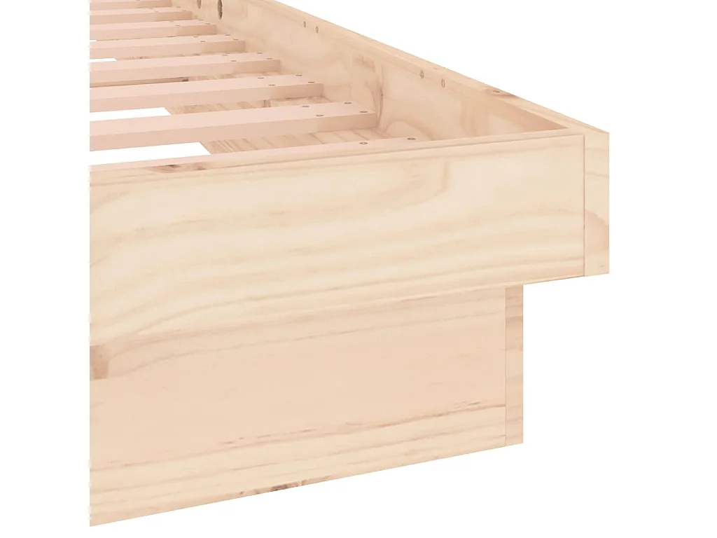 Lit simple | Lit adulte, enfant | Cadre de lit à LED bois massif 120x190 cm