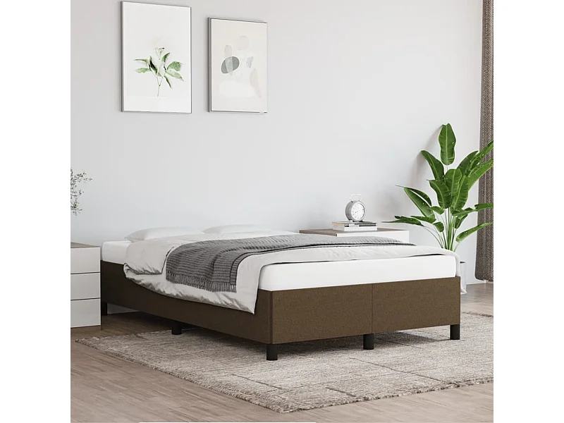 Lit simple | Lit adulte, enfant | Cadre de lit marron foncé 120x200 cm tissu