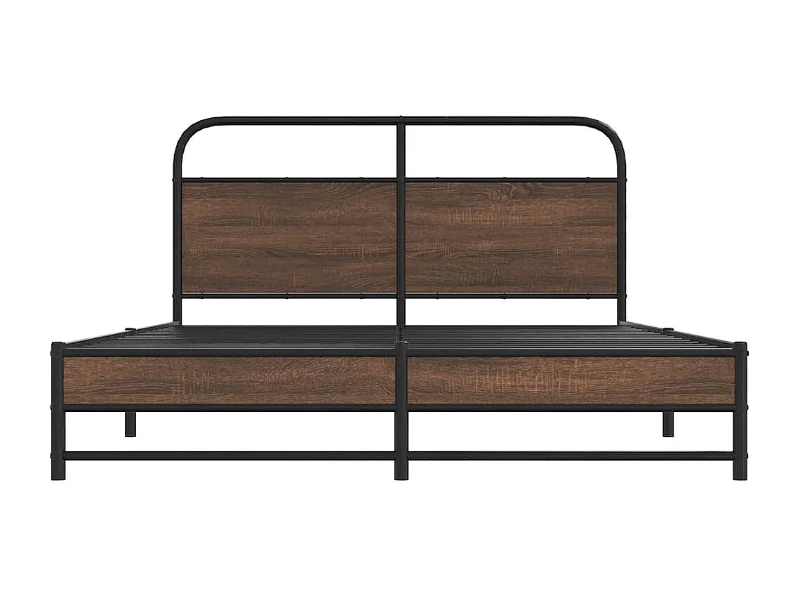 Lit double | Lit adulte | Cadre de lit en métal chêne marron 160x200 cm