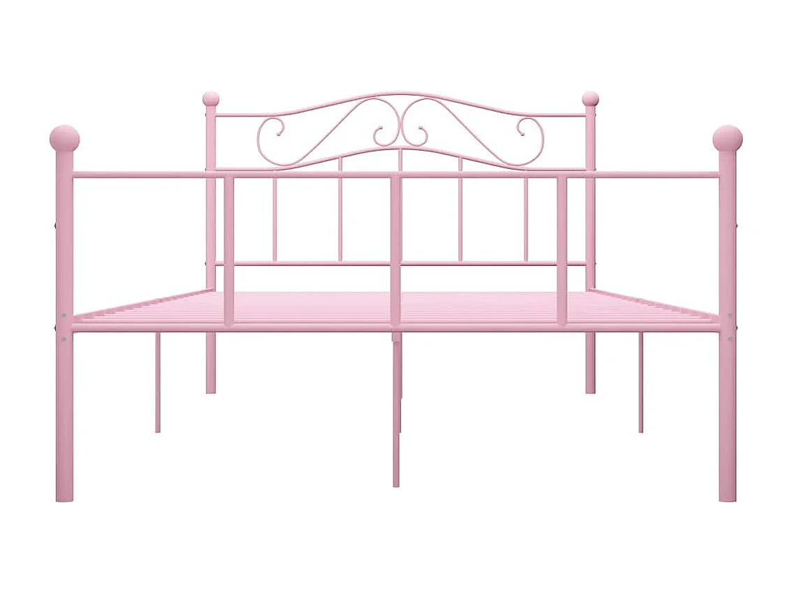 Lit double | Lit adulte | Cadre de lit rose métal 140x200 cm