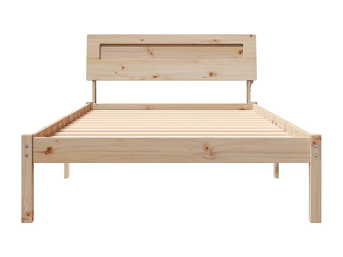 Lit simple | Lit adulte, enfant | Cadre de lit Marron 100x200 cm Bois massif en pin