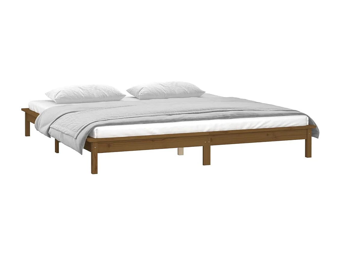 Lit simple | Lit adulte, enfant | Cadre de lit à LED 120x190 cm bois massif