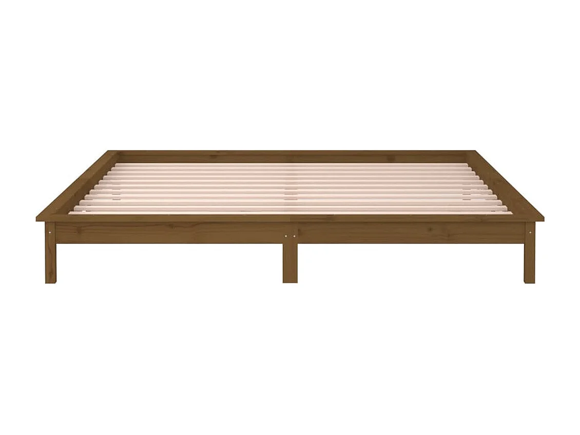 Lit simple | Lit adulte, enfant | Cadre de lit à LED 120x190 cm bois massif