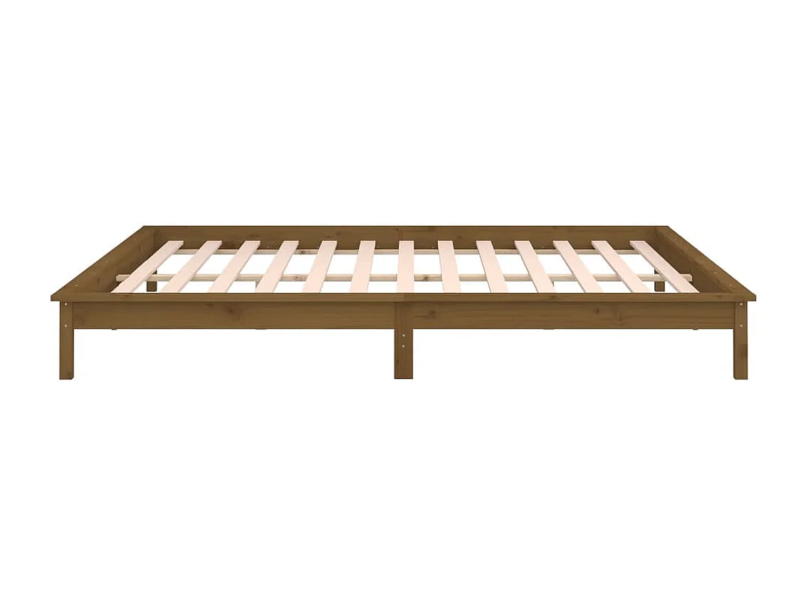 Lit simple | Lit adulte, enfant | Cadre de lit à LED 120x190 cm bois massif