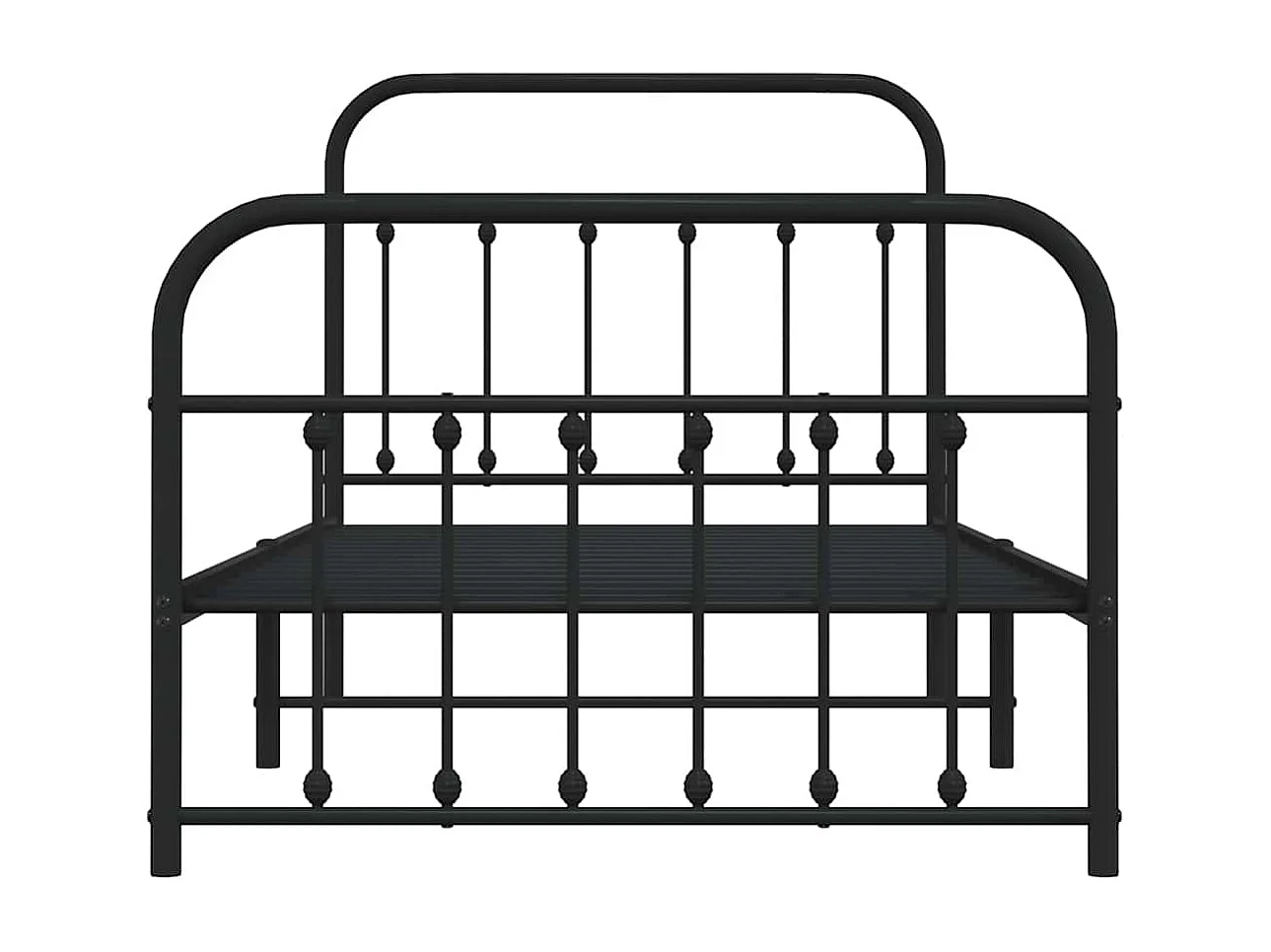 Lit simple | Lit adulte, enfant | Cadre de lit métal avec pied de lit noir 100x190cm
