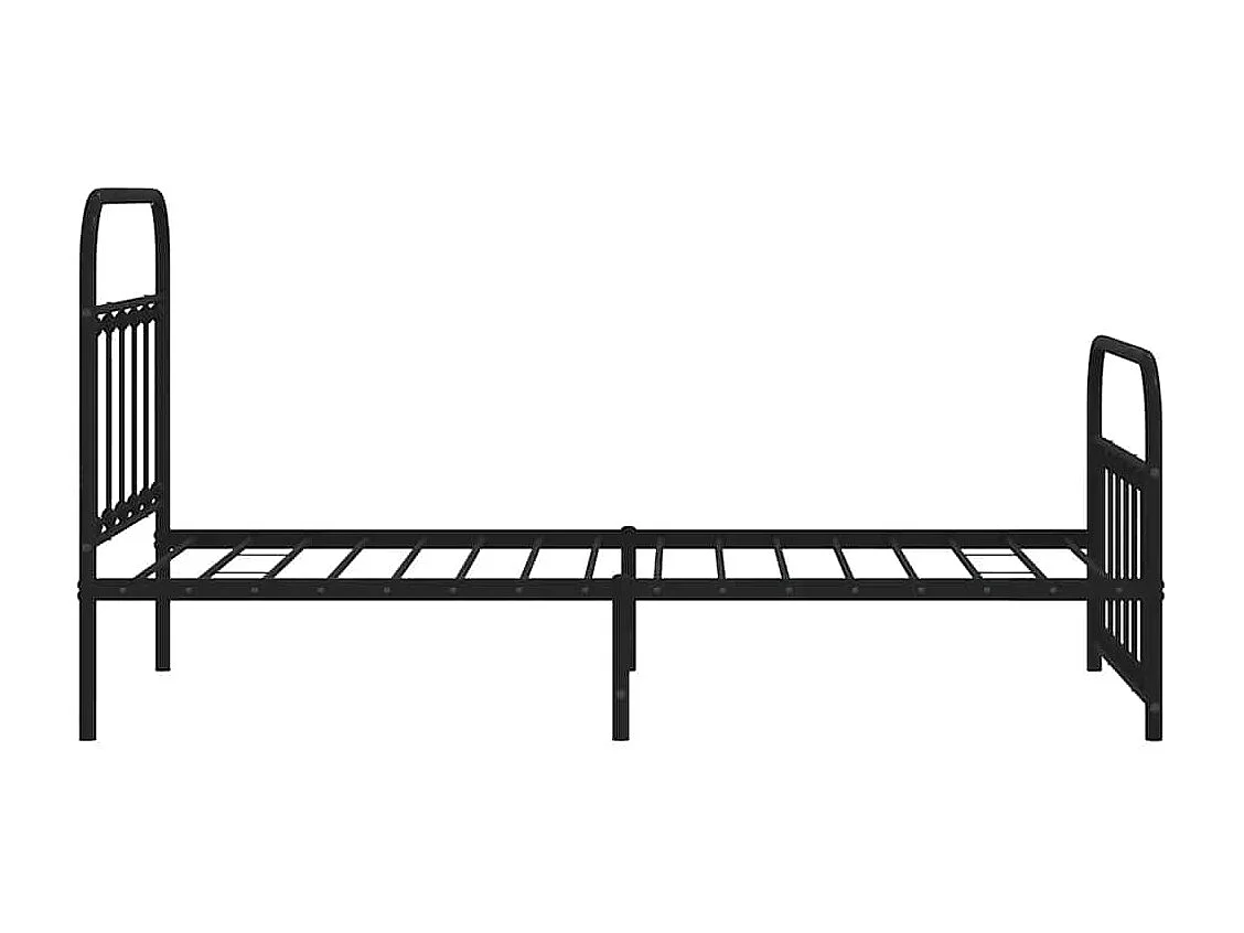 Lit simple | Lit adulte, enfant | Cadre de lit métal avec pied de lit noir 100x190cm