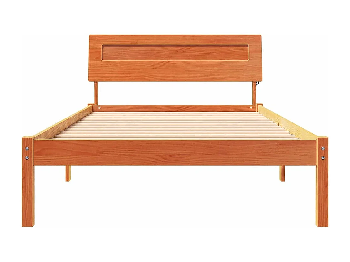 Lit simple | Lit adulte, enfant | Cadre de lit Marron cire 90x190 cm Bois massif en pin