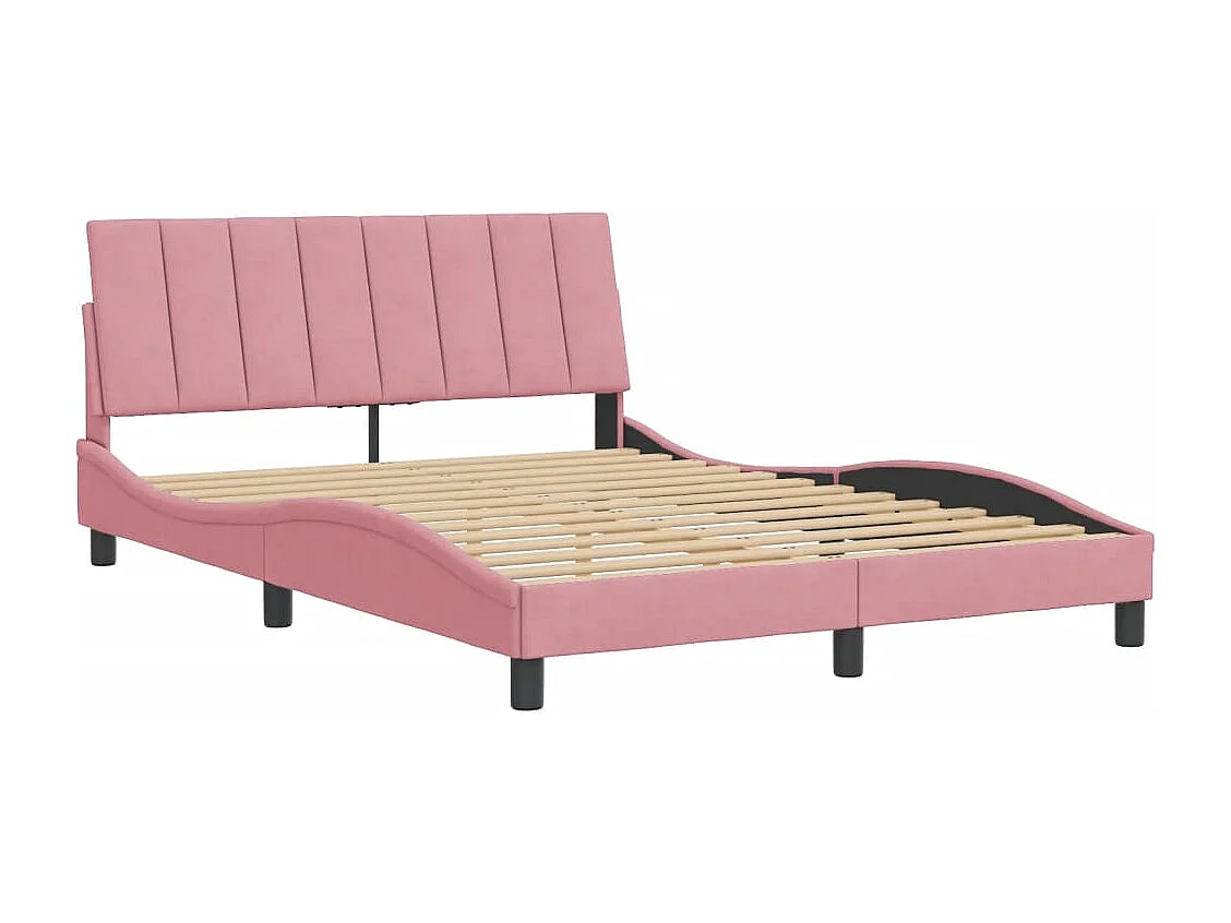 Lit double | Lit adulte | Cadre de lit rose 140x200 cm velours