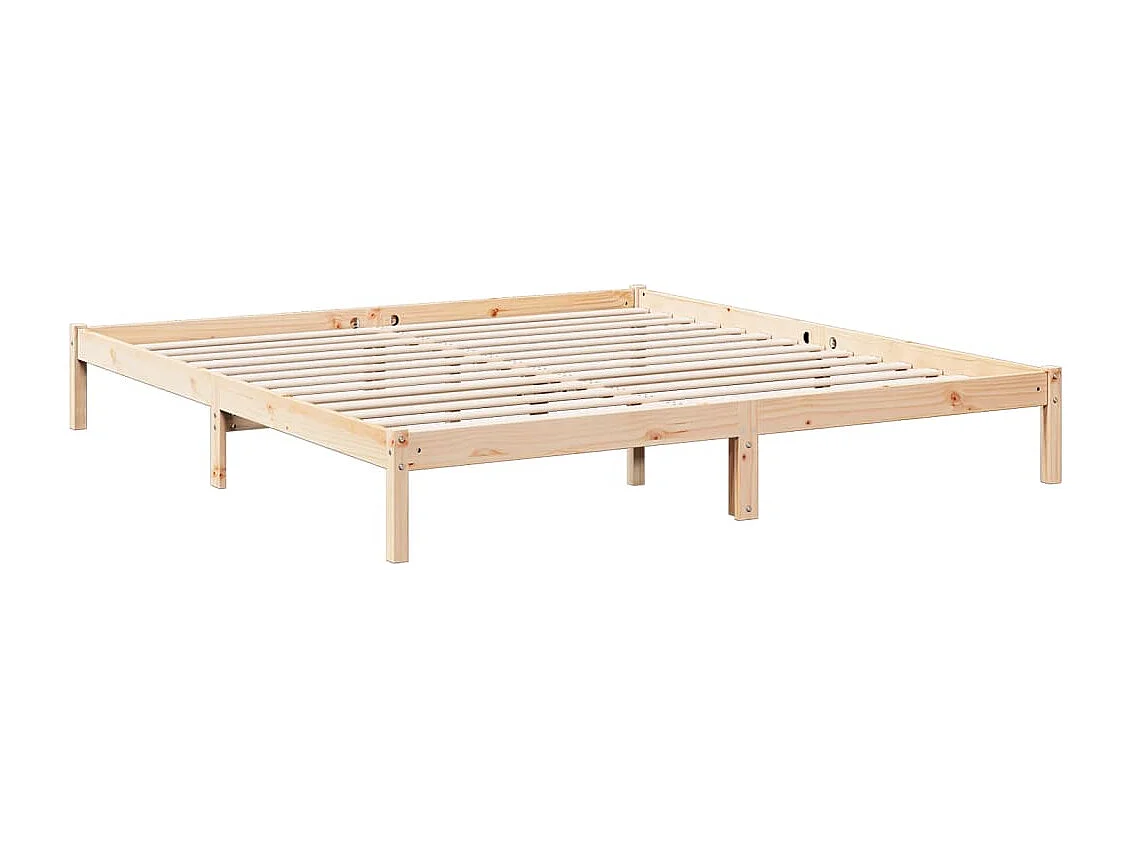 Lit double | Lit adulte | Cadre de lit extra long 200x220 cm bois massif pin