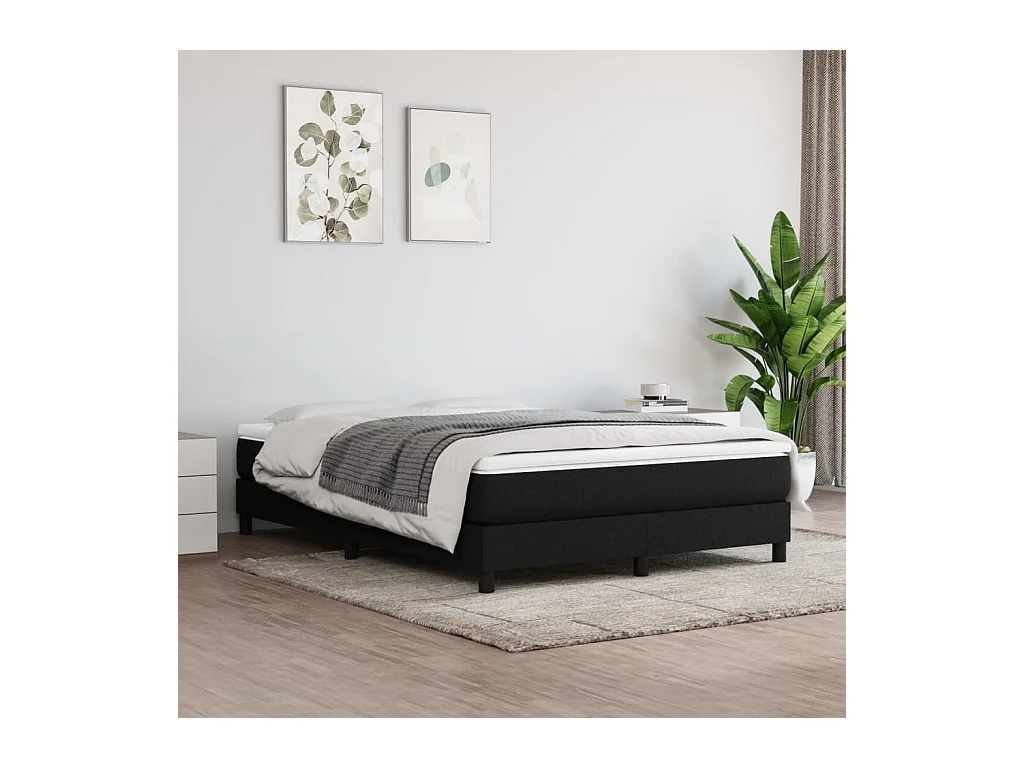 Lit double | Lit adulte | Cadre de lit noir 140x190 cm tissu