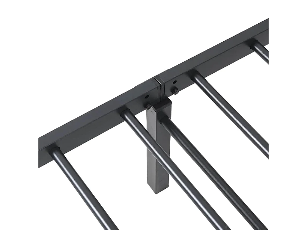 Letto per adulti | Letto singolo | Giroletto senza Materasso Pieghevole Nero 80x200 cm in Acciaio