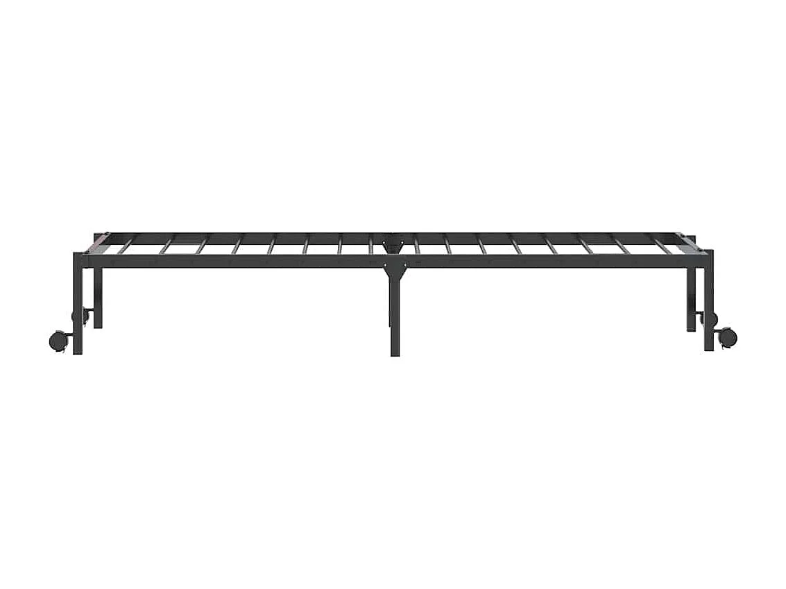Letto per adulti | Letto singolo | Giroletto senza Materasso Pieghevole Nero 80x200 cm in Acciaio