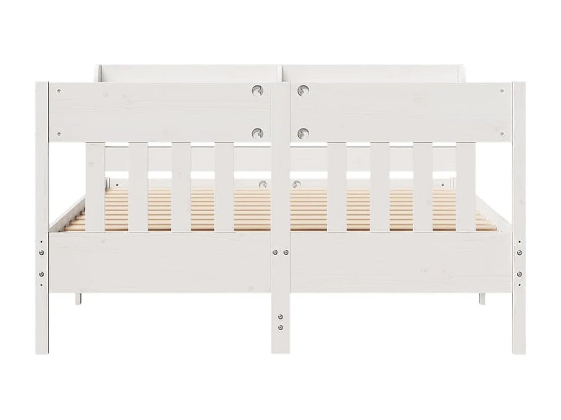 Lit simple | Lit adulte, enfant | Cadre de lit blanc 120x190 cm bois de pin massif