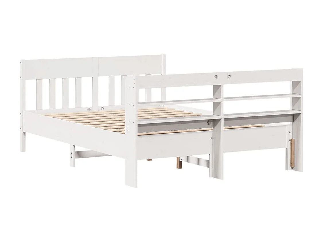 Lit simple | Lit adulte, enfant | Cadre de lit blanc 120x190 cm bois de pin massif