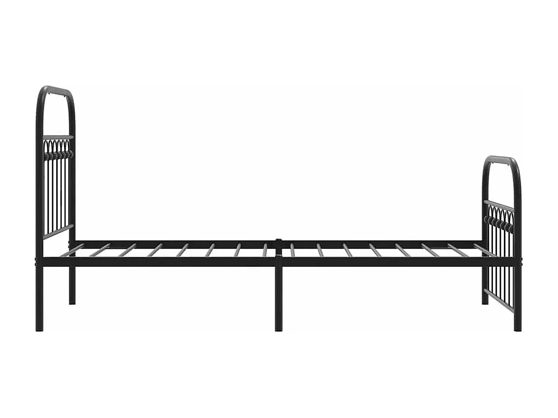Lit simple | Lit adulte, enfant | Cadre de lit métal avec pied de lit noir 80x200 cm