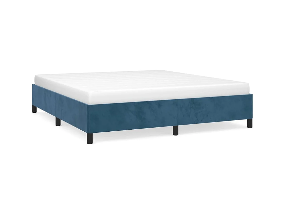 Lit double | Lit adulte | Cadre de lit bleu foncé 180x200 cm velours
