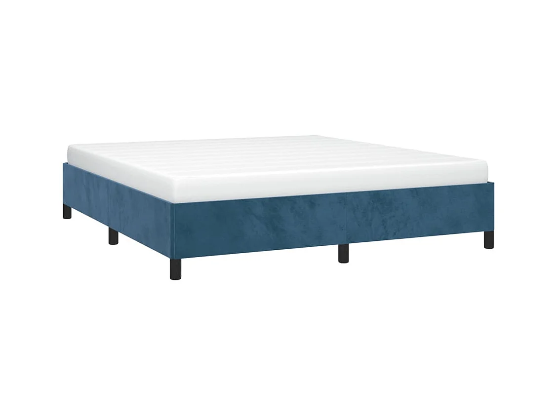Lit double | Lit adulte | Cadre de lit bleu foncé 180x200 cm velours