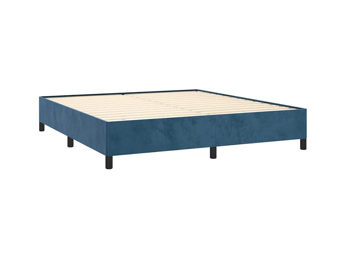 Lit double | Lit adulte | Cadre de lit bleu foncé 180x200 cm velours