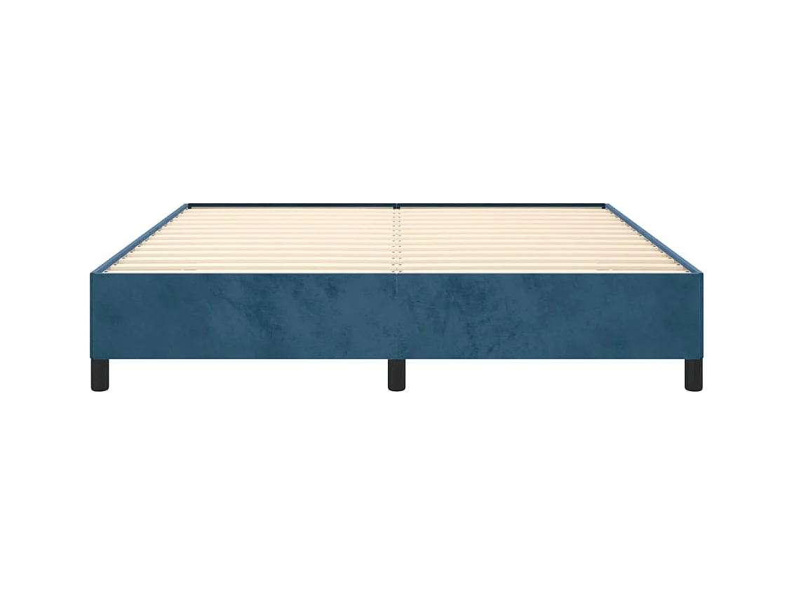 Lit double | Lit adulte | Cadre de lit bleu foncé 180x200 cm velours