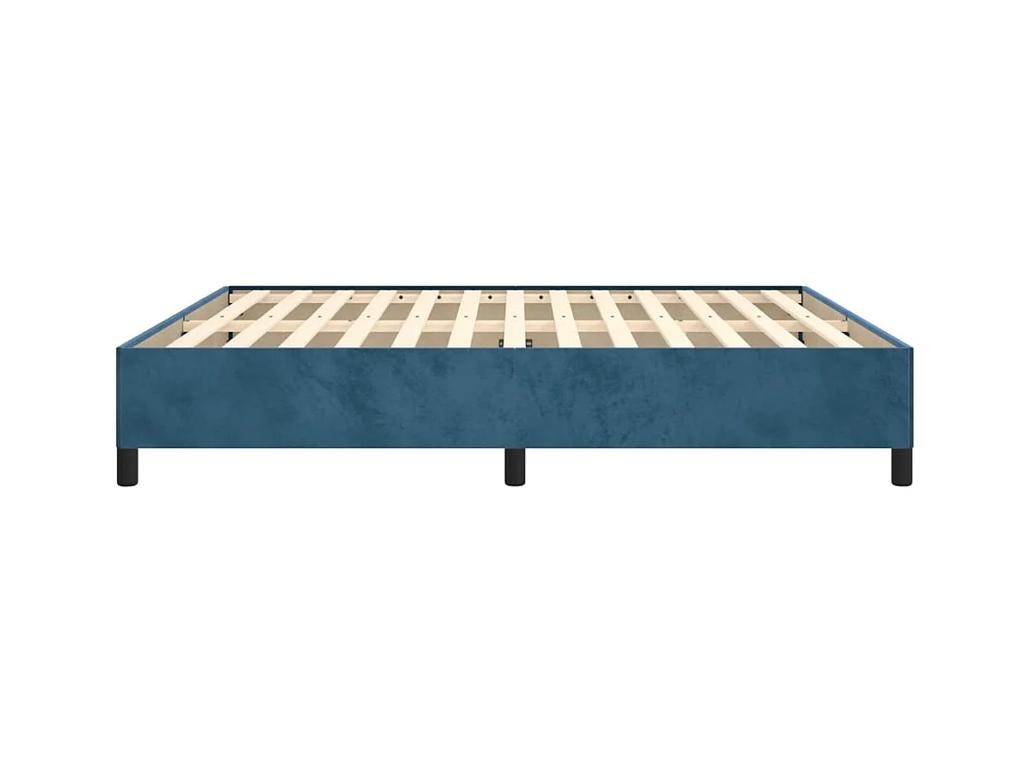 Lit double | Lit adulte | Cadre de lit bleu foncé 180x200 cm velours