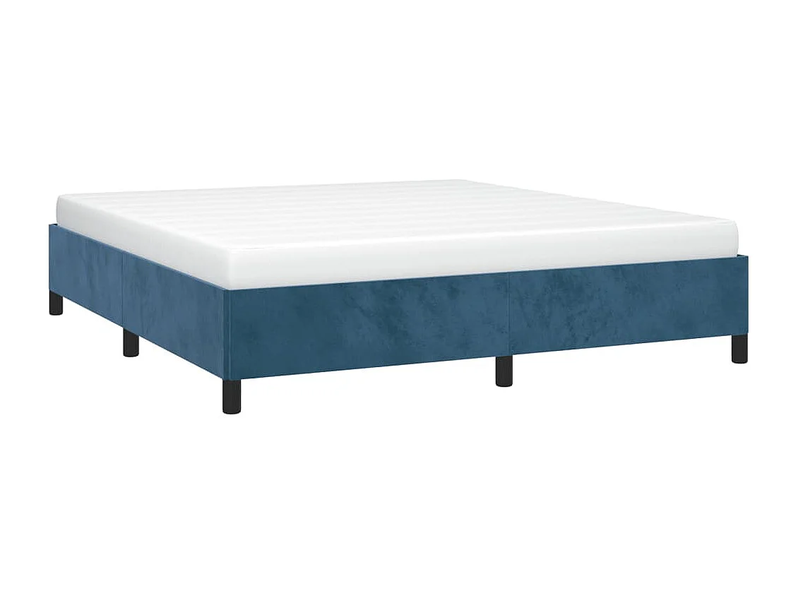 Lit double | Lit adulte | Cadre de lit bleu foncé 180x200 cm velours