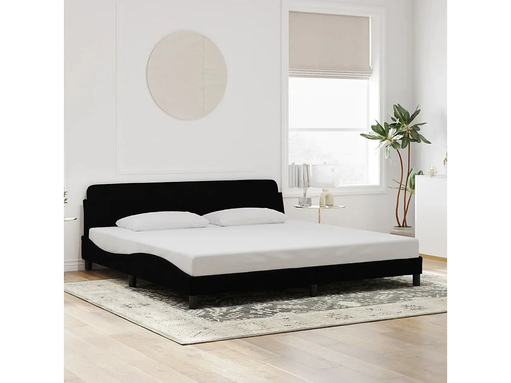 Bedframe | Tweepersoonsbed "Dover" 200x200 cm fluweel zwart