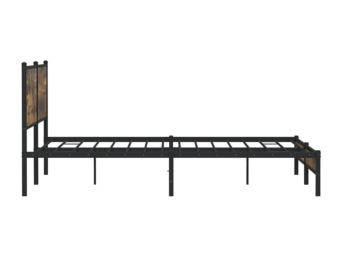 Letto per adulti | Letto matrimoniale | Giroletto senza Materaso in Metallo Rovere Fumo 200x200 cm