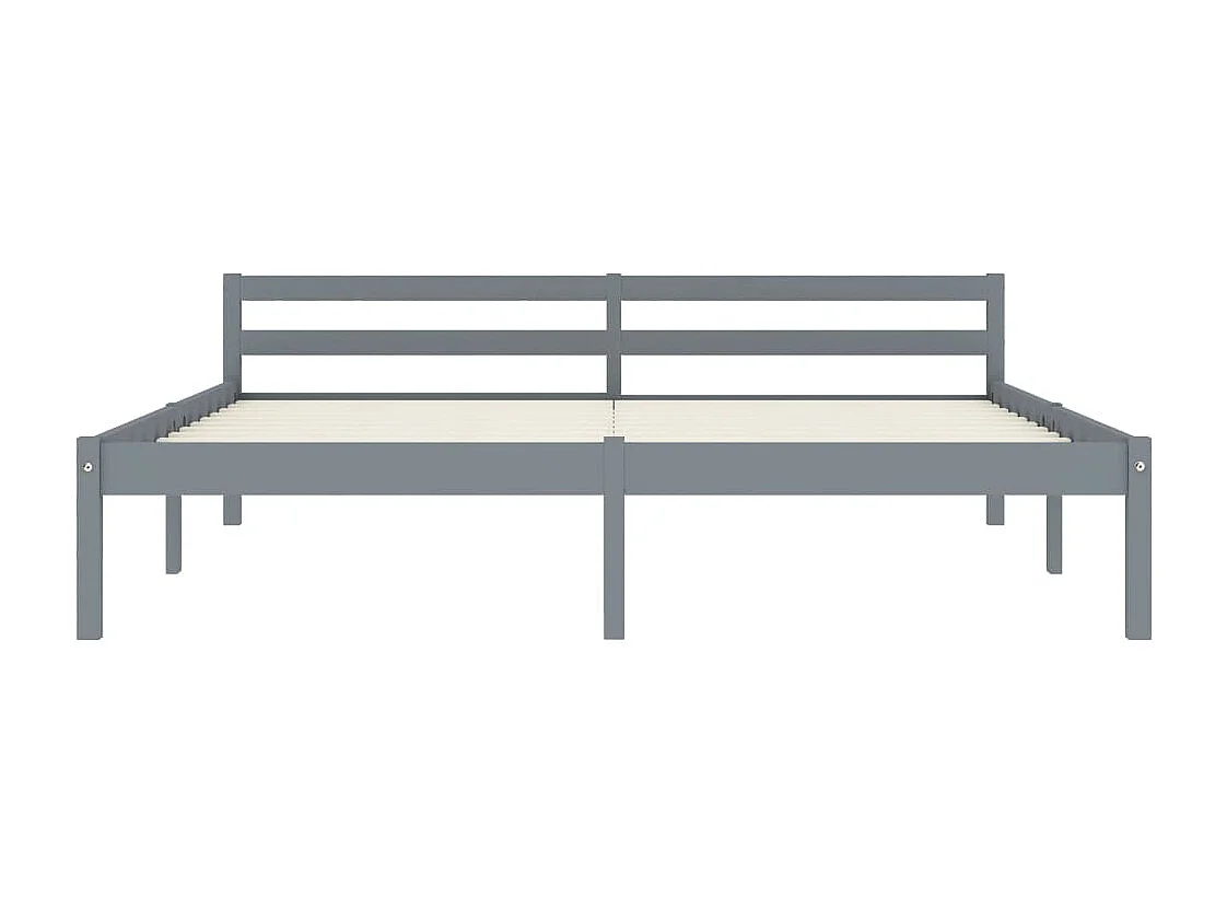 Lit double | Lit adulte | Cadre de lit gris bois massif de pin 180x200 cm