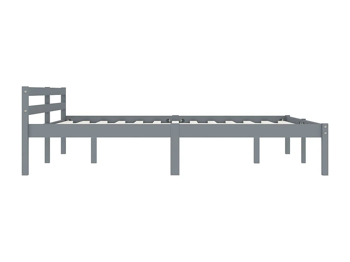 Lit double | Lit adulte | Cadre de lit gris bois massif de pin 180x200 cm