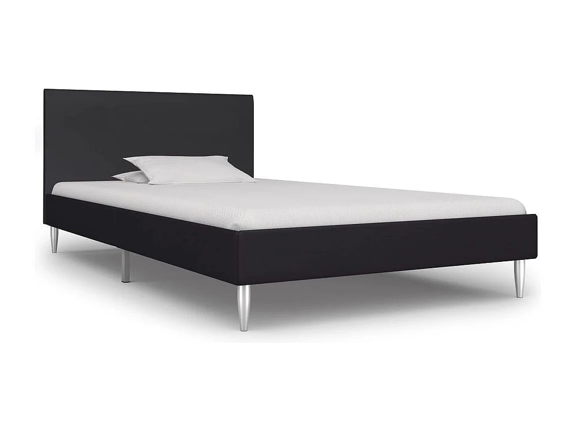 Lit simple | Lit adulte, enfant | Cadre de lit noir tissu 90x200 cm