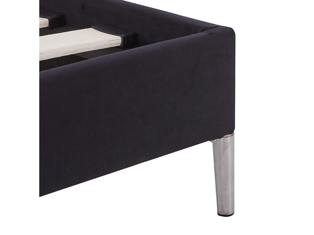 Lit simple | Lit adulte, enfant | Cadre de lit noir tissu 90x200 cm