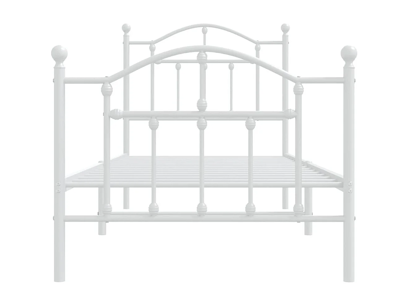 Lit simple | Lit adulte, enfant | Cadre de lit métal avec pied de lit blanc 90x200cm