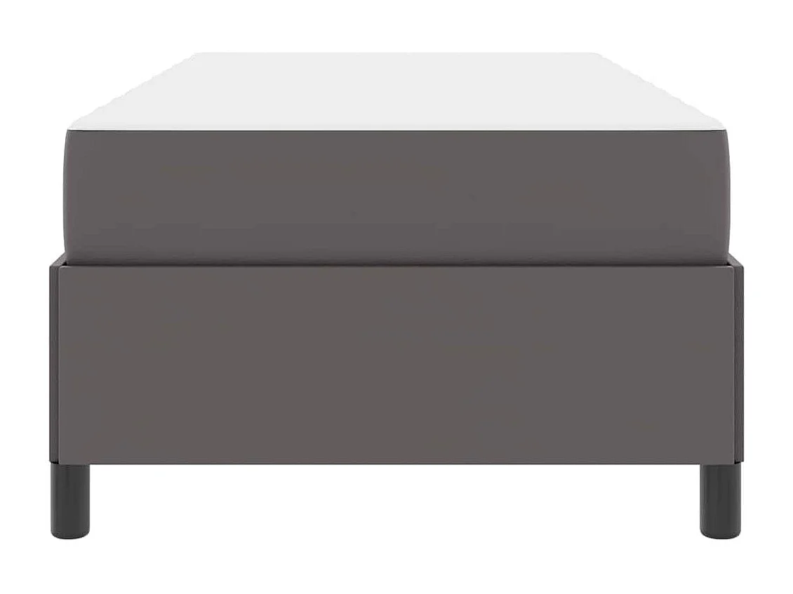 Lit simple | Lit adulte, enfant | Cadre de lit avec matelas Gris 90x190 cm Faux cuir