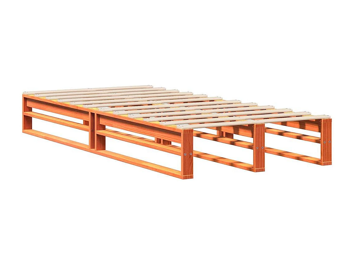 Lit simple | Lit adulte, enfant | Cadre de lit cire marron 100x200cm bois pin massif