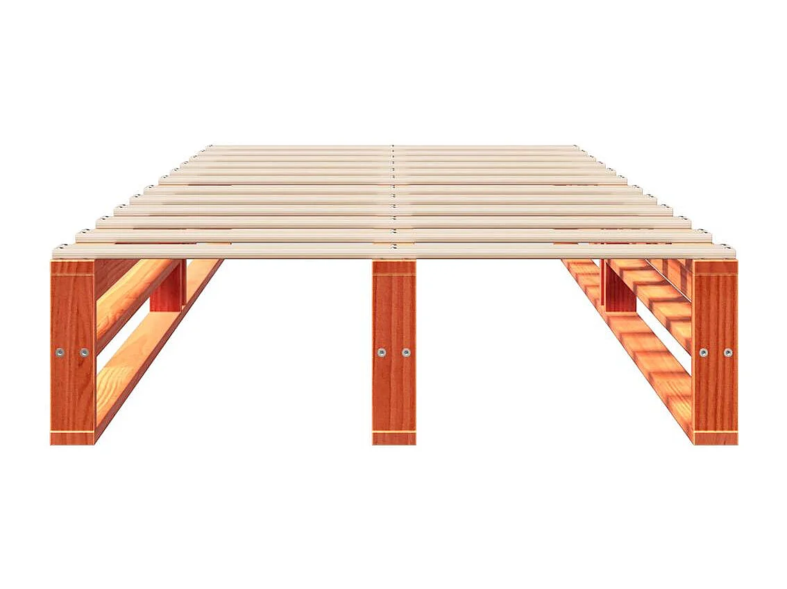 Lit simple | Lit adulte, enfant | Cadre de lit cire marron 100x200cm bois pin massif