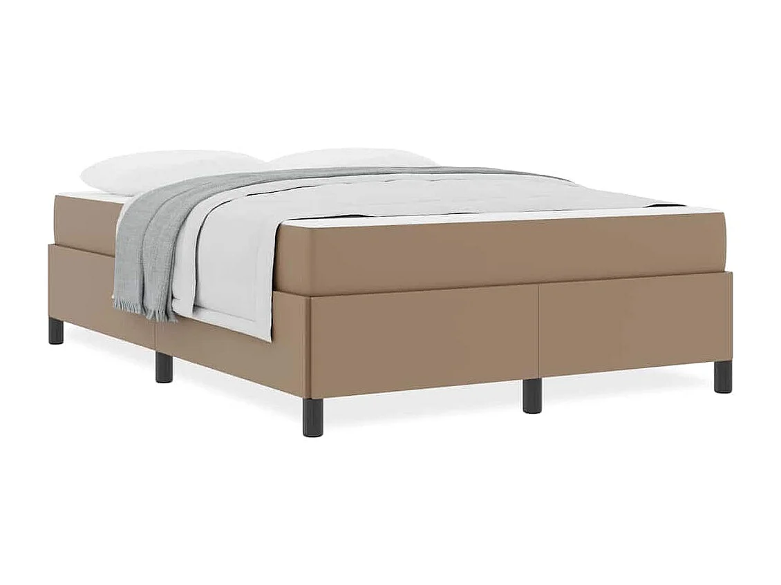 Lit double | Lit adulte | Cadre de lit avec matelas Cappuccino 140x190 cm Faux cuir