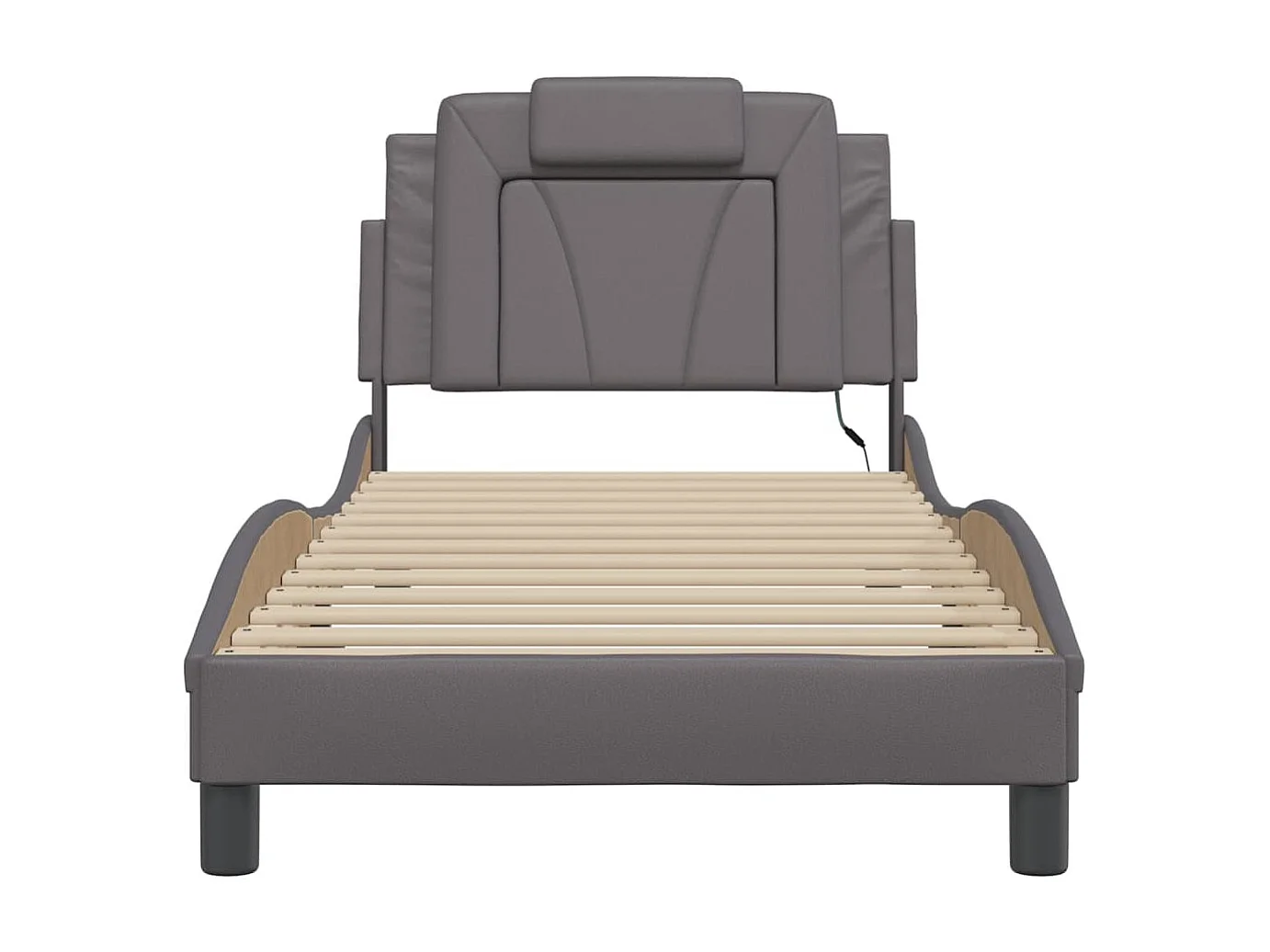 Lit simple | Lit adulte, enfant | Cadre de lit avec LED gris 80x200 cm