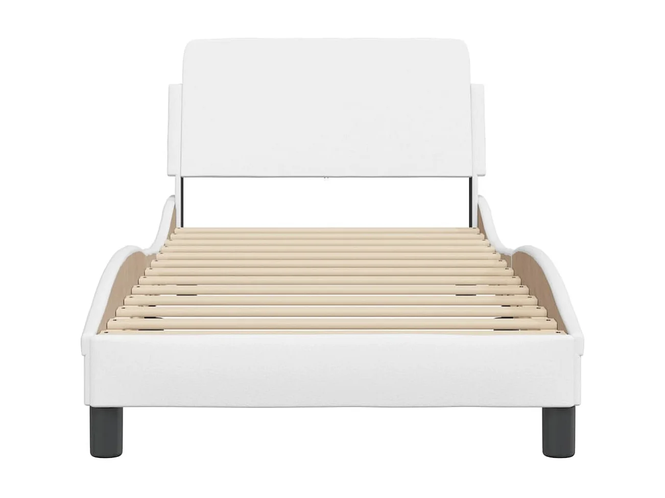 Lit simple | Lit adulte, enfant | Cadre de lit blanc 90x190 cm similicuir