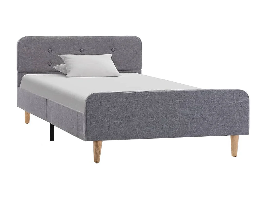 Letto per adulti | Letto singolo | Giroletto Grigio Chiaro in Tessuto 90x200 cm