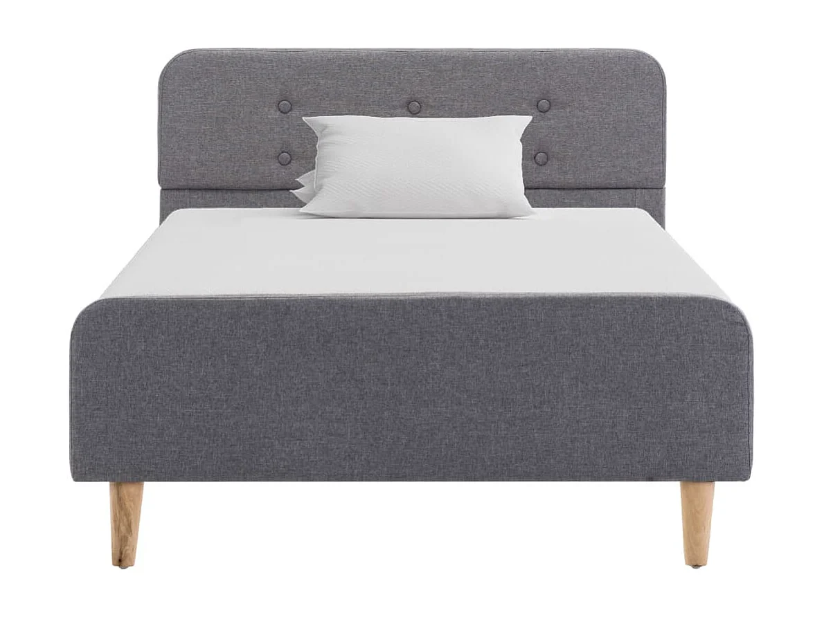Letto per adulti | Letto singolo | Giroletto Grigio Chiaro in Tessuto 90x200 cm