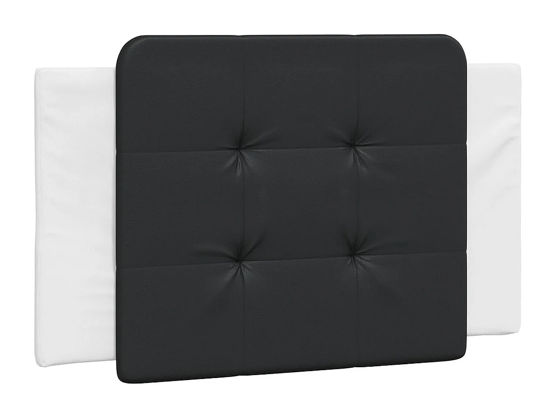 Lit simple | Lit adulte, enfant | Cadre de lit blanc et noir 90x190 cm similicuir