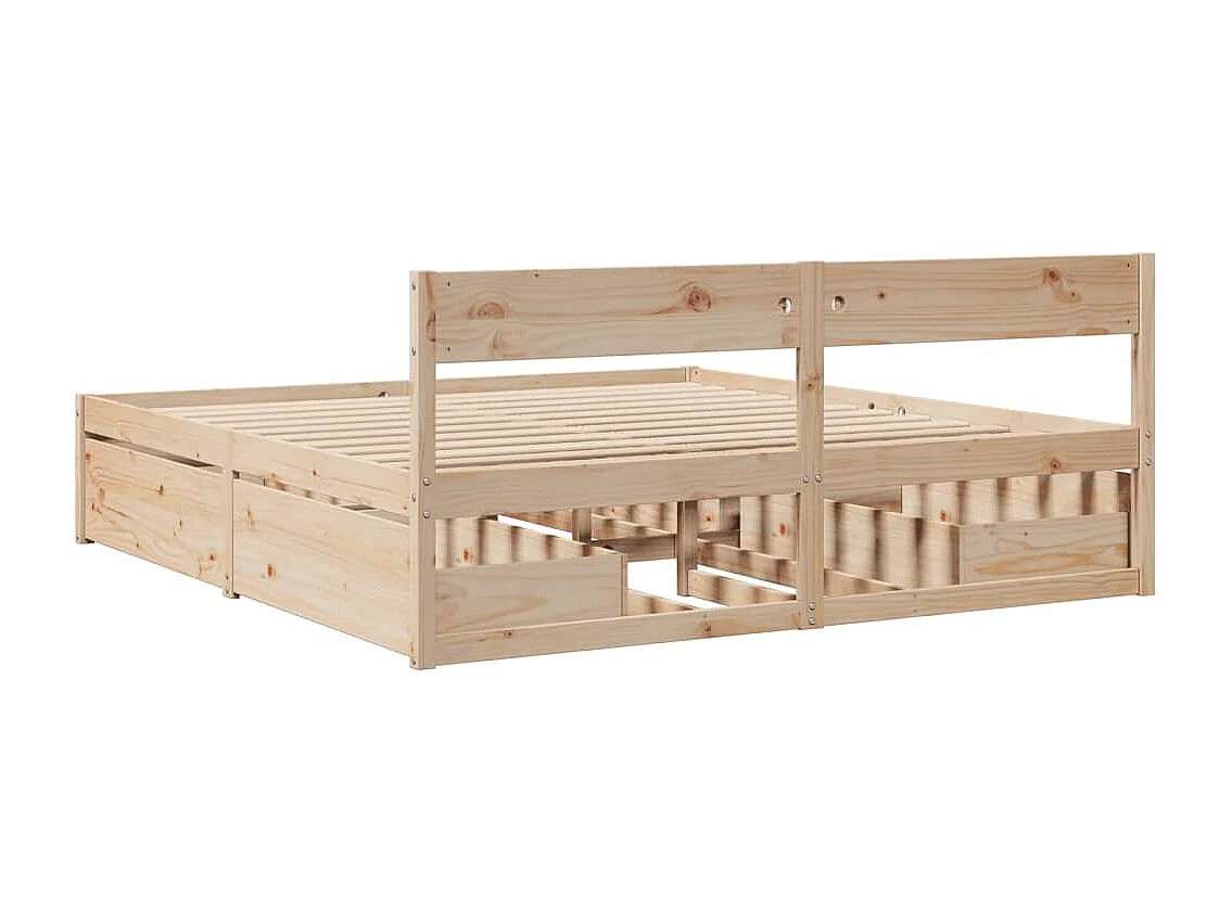 Lit double | Lit adulte | Cadre de lit 200x200 cm bois massif de pin