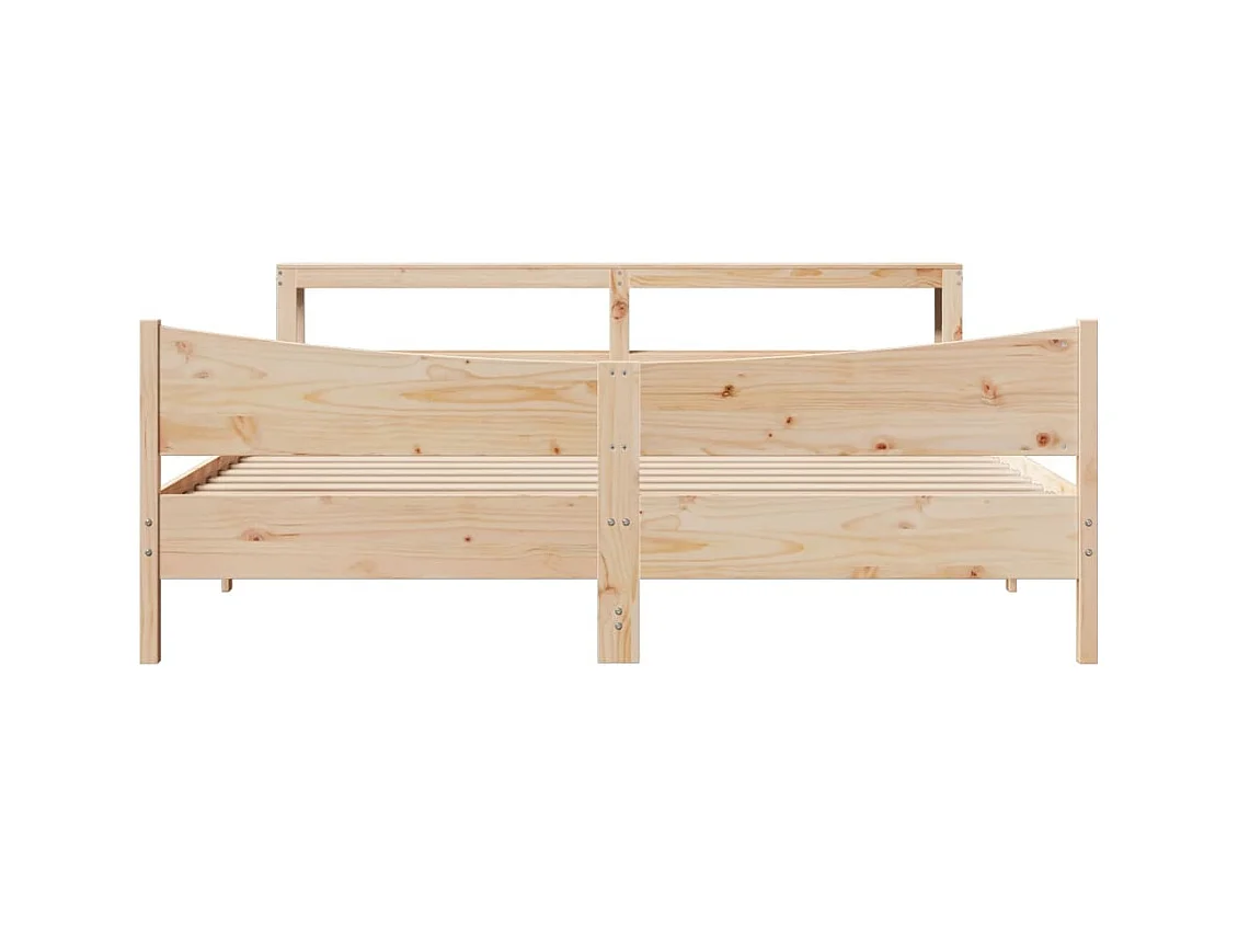 Letto per adulti | Letto matrimoniale | Giroletto con Testiera 180x200 cm Massello Pino