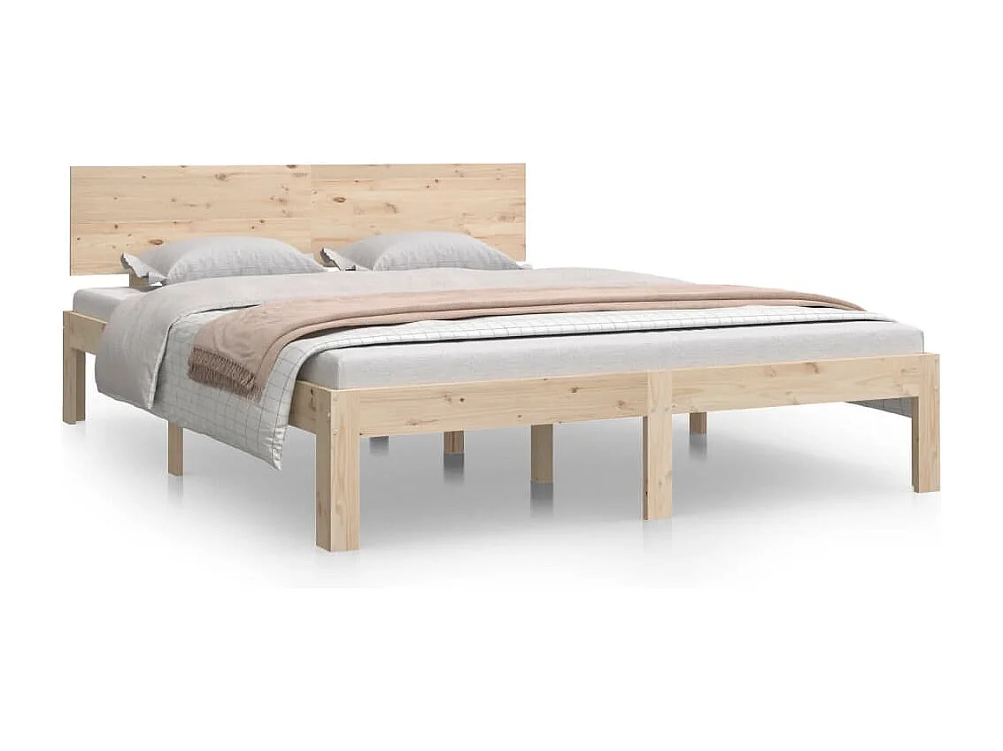 Lit double | Lit adulte | Cadre de lit bois de pin massif 140x190 cm