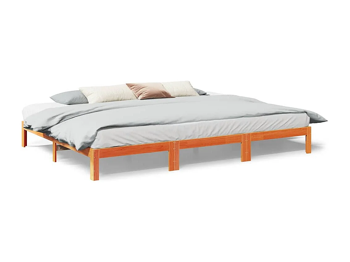Letto per adulti | Letto matrimoniale | Giroletto Familiare senza Materasso Marrone Cera 240x200 cm