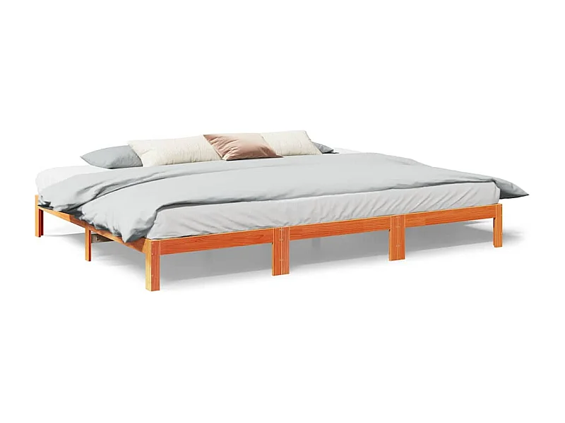 Letto per adulti | Letto matrimoniale | Giroletto Familiare senza Materasso Marrone Cera 240x200 cm