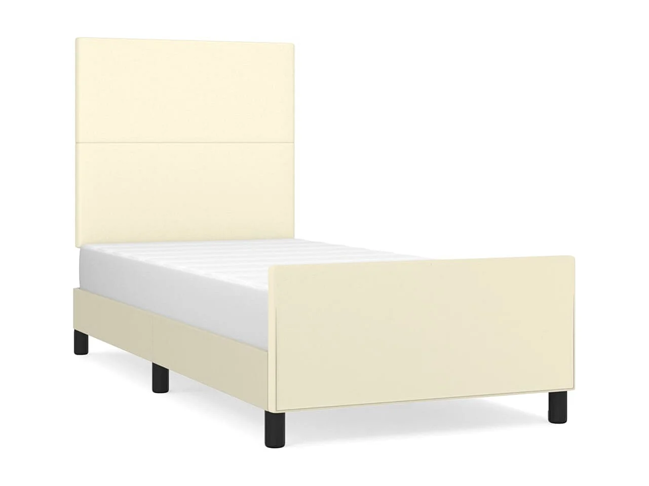Lit simple | Lit adulte, enfant | Cadre de lit crème 90x190 cm similicuir